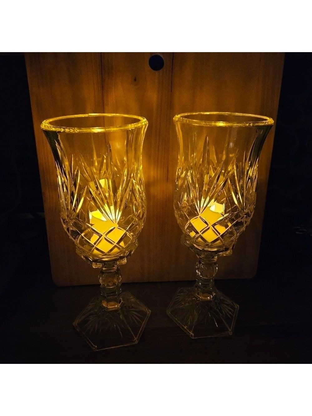 Pair of 2-in-1 Crystal Hurricane Candle Holders